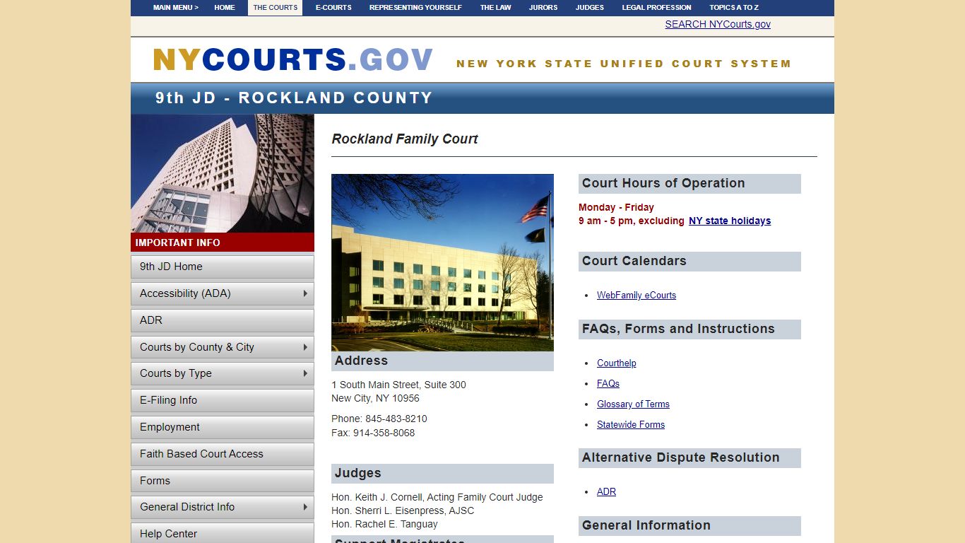 Rockland Family Court | NYCOURTS.GOV